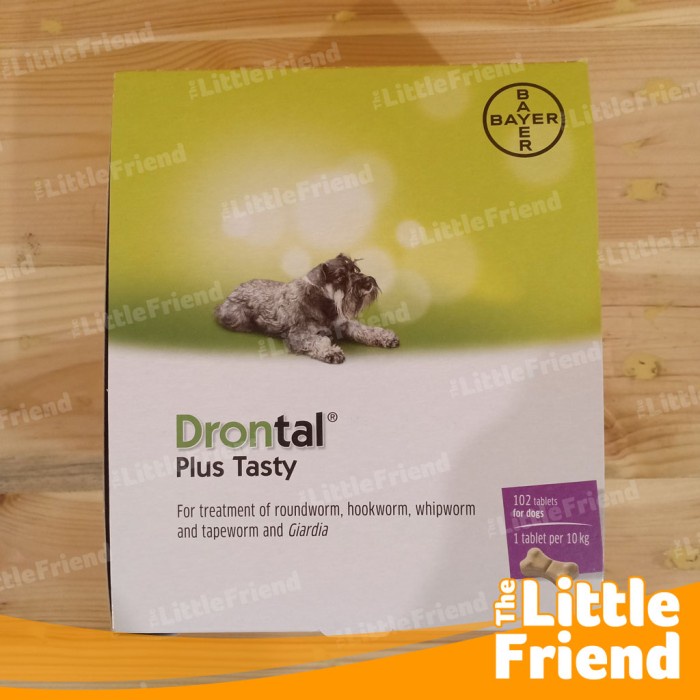 Obat Cacing Anjing Drontal Plus Tasty Dog Tablet Bone Shape Asli