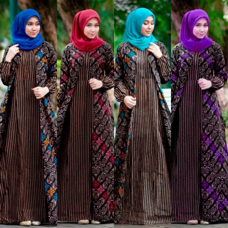 GAMIS CARDI BATIK KAWUNG BUSUI L XL XXL XXXL / GAMIS BATIK MODERN