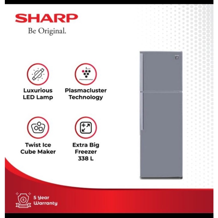Kulkas Sharp 2 Pintu Plasmacluster SJ-450GP-SD (450GP SD)