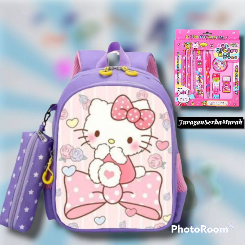 Tas Ransel Sekolah TK Paud Anak Perempuan Karakter Hello Kitty