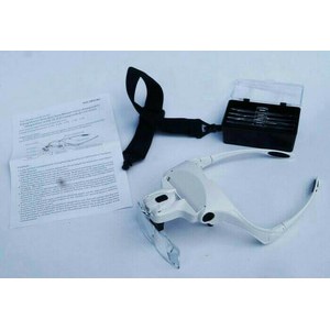 Kaca Mata Magnifier White/Alat Bantu Servis+5Lensa+Lampu Led Termurah.