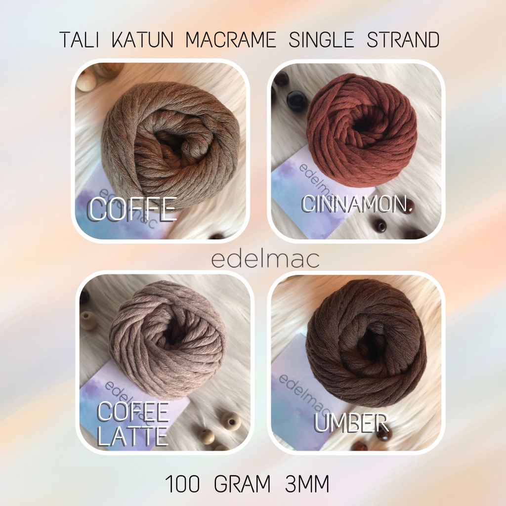 Tali Benang Katun Macrame edelmac 3mm Single Strand Colorful Part I