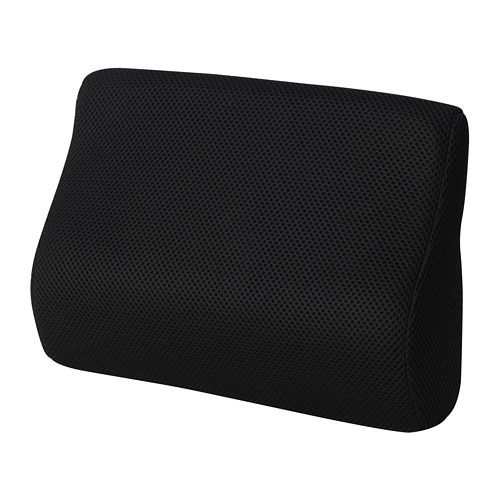 BORTBERG Bantal lumbar, hitam, 31x23 cm