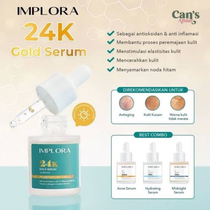 IMPLORA FACE SERUM Serum Wajah Acne Serum Peeling Serum Hydrating Serum Bakuchiol Serum Salmon DNA BPOM