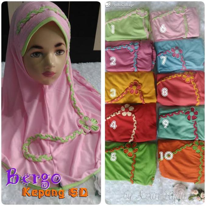 jilbab anak termurah Bergo Kepang/ Jilbab Anak Lucu/ Kerudung Anak SD ready stock