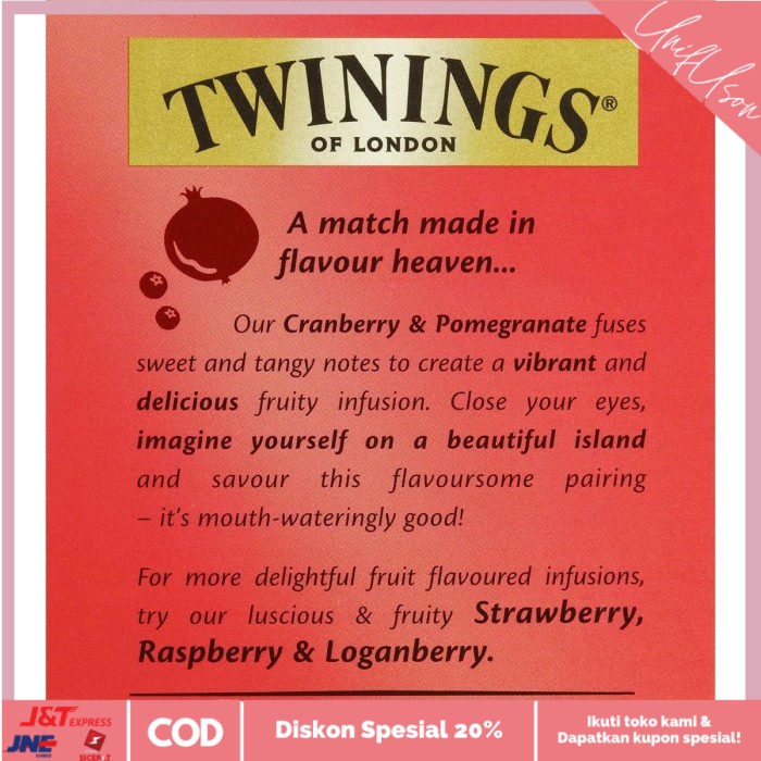 

⭐COD⭐ Twinings Cranberry Pomegranate Tea Bags 10 pack Australia