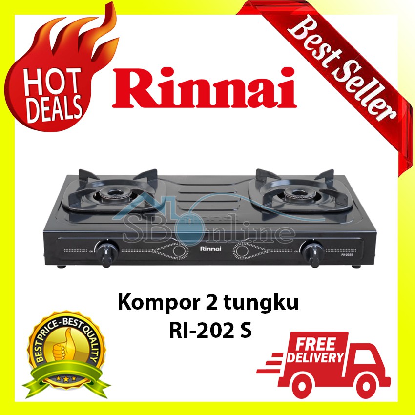 Kompor Gas 2 Tungku Rinnai - Gas Stove - RI 202 S