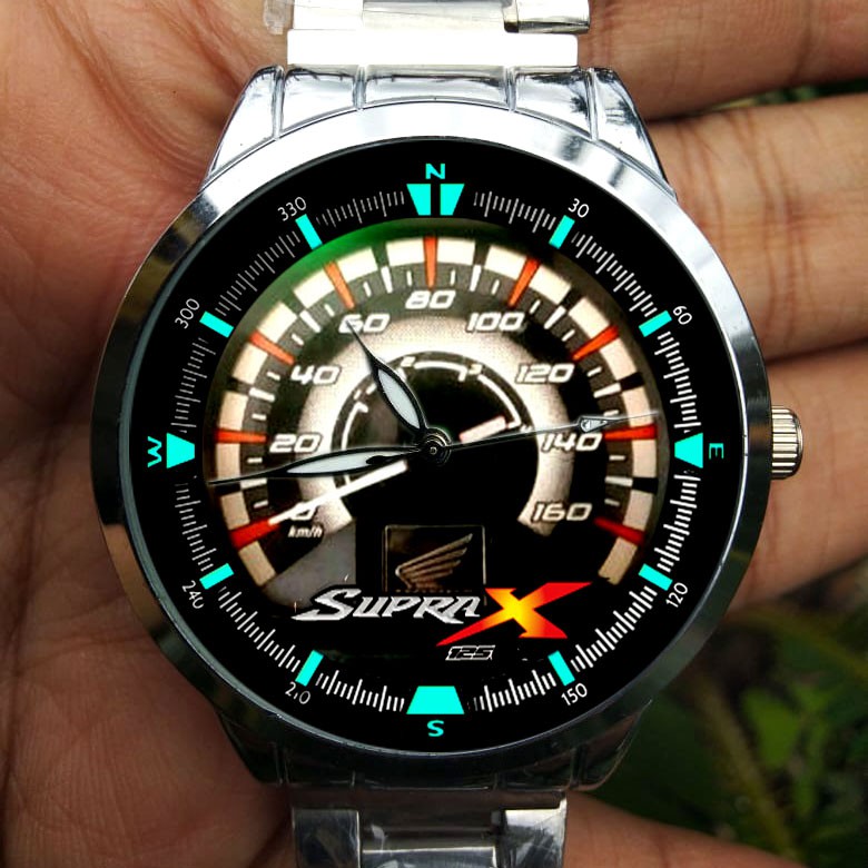 Jam Tangan Stainless Custom Speedometer Supra X 125 Karbu