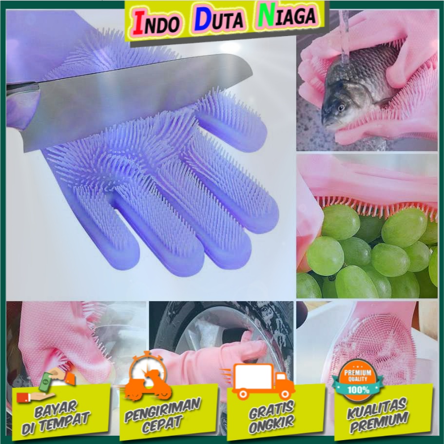 Funbaky Sarung Tangan Sikat Mencuci Magic Silicone Gloves - E034