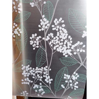 Stiker Kaca Motif Daun Tosca dan Biru Ranting Putih Stiker Kaca Motif Daun Tosca dan Biru Ranting Putih