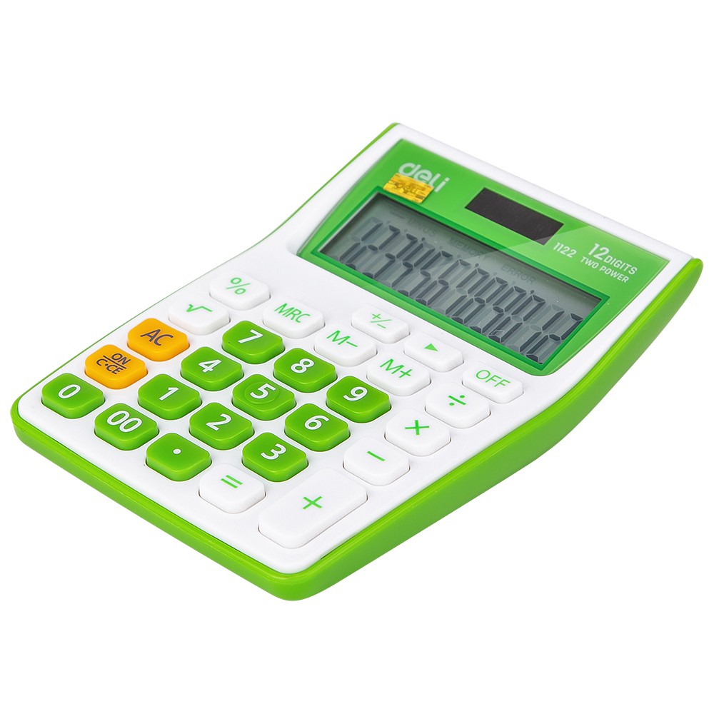 HAPPY TIME DELI KALKULATOR PORTABLE 12 DIGIT LAYAR LCD BESAR WARNA WARNI PORTABLE CALCULATOR PERLENGKAPAN SEKOLAH KANTOR KULIAH E1122