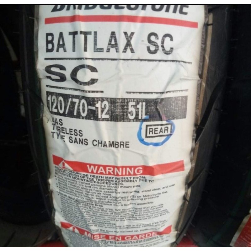 BAN LUAR BATTLAX SC UK 120/70-12 R