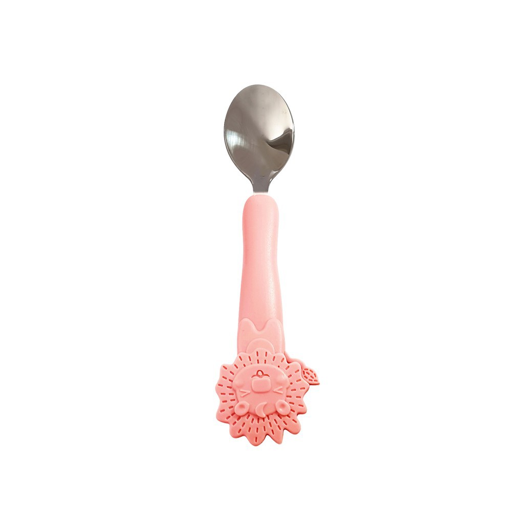 Little Giant Stainless Steel Spoon With Silicone Handle Sendok Makan Bayi LG.1124