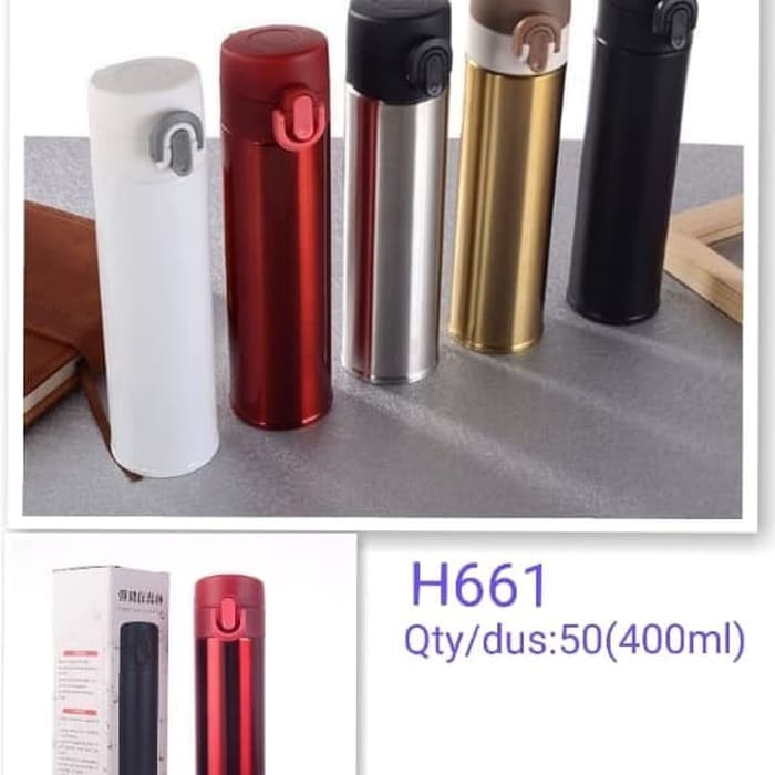 H661 Termos Travel Stainless Steel 400ml Vacuum Flask - Termos Polos Stainless Vogue