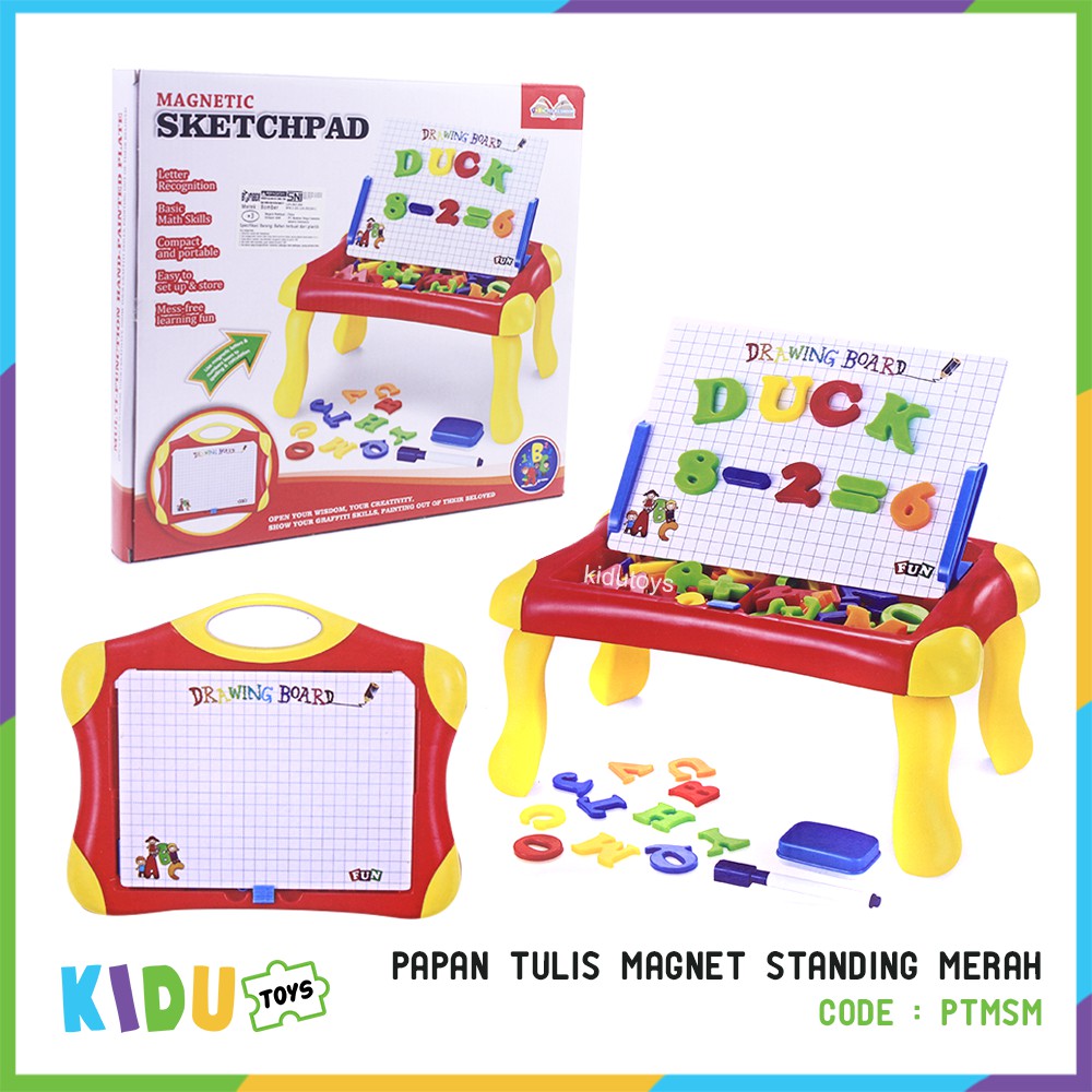 Mainan Anak Papan Tulis Magnet Standing Kidu Toys