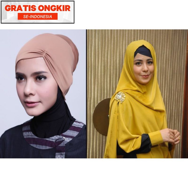 Ciput kaos serut polos Inner hijab Ciput rajut premium Ciput kaos premium Daleman kerudung Dalaman j