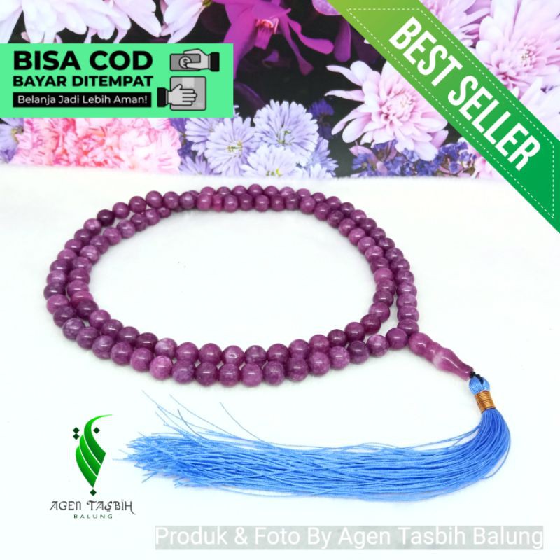 Tasbih Batu Kecubung Ungu Size 8mm