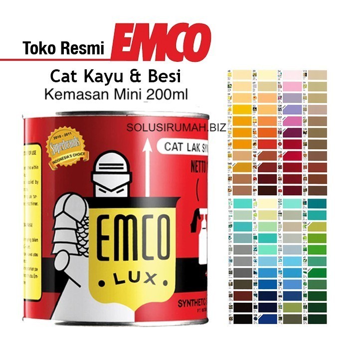 Emco Lux Cat Kayu &amp; Besi Gloss Finish - Kaleng Mini 200ml special