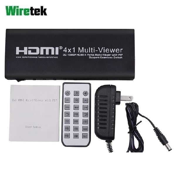 Wiretek HDMI 4x1 Multiviewer Seamless 1080p