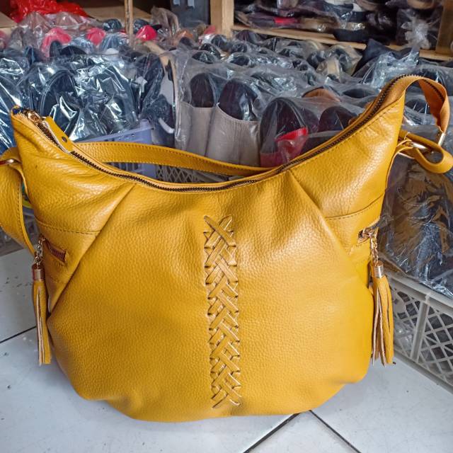 TAS KULIT WANITA TERLARIS MODEL ANYAM BISA COD TAS KULIT GARUT KULIT SAPI ASLI TAS PAPIRUT