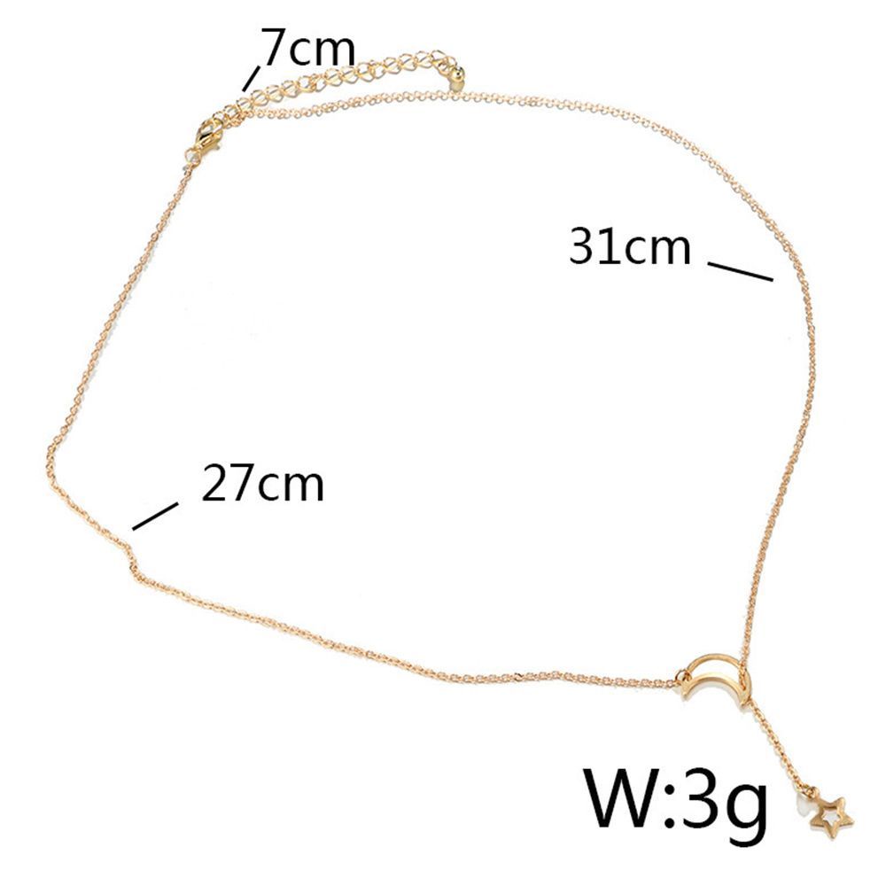 Needway  Charm Pendant Necklace Fashion Moon Choker for Women Chain Gold Color Jewelry Silver Color Bib Star/Multicolor