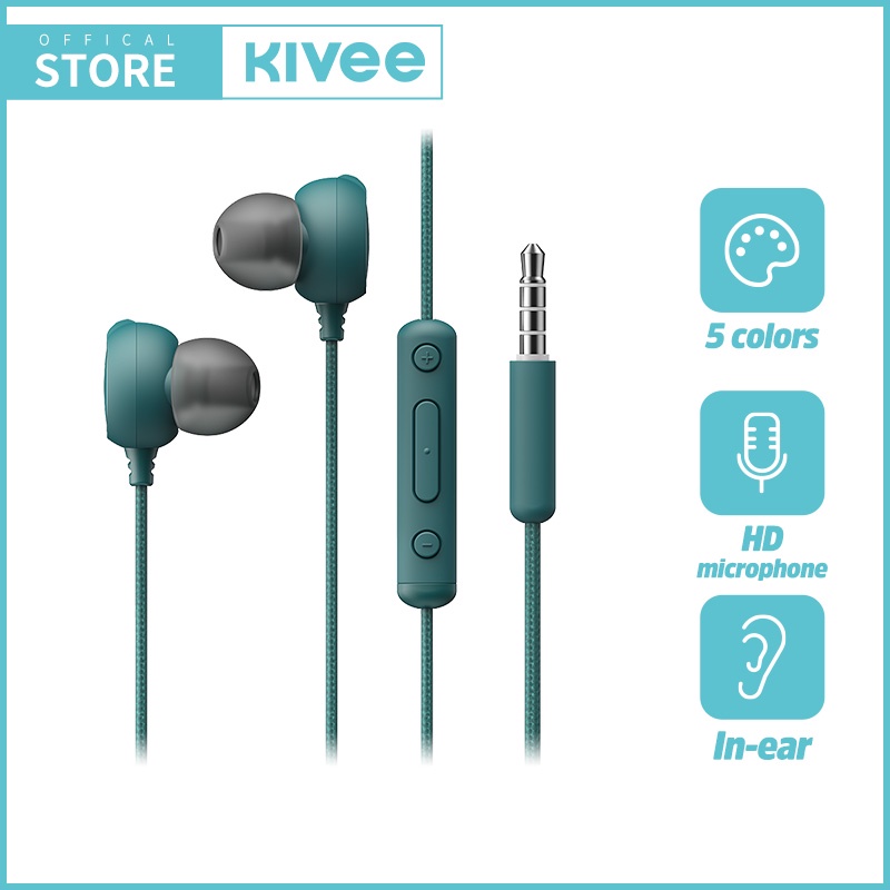 KIVEE Headset earphone gaming musik original in ear Mikrofon Noise Cancellation Kabel Stereo 3.5mm