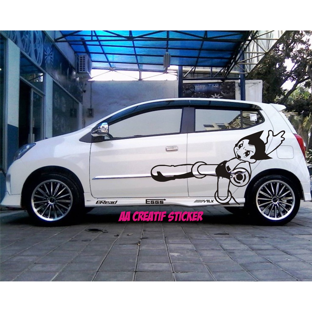 Cutting Sticker Mobil Kartun Karakter Atom Bisa Untuk Agya Ayla Avanza Brio Calya Sigra Ignis Spark Shopee Indonesia