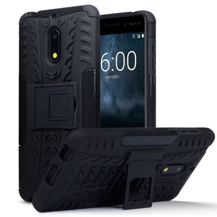 Rugged armor robot Nokia 6 hard soft case casing cover kick standing