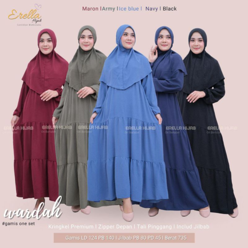 WARDAH GAMIS SET JILBAB Original by Erella Hijab