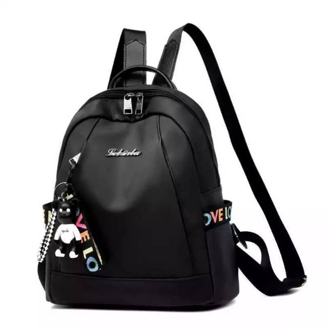 TAS RANSEL ANTI AIR BACKPACK WANITA HITAM MOTIF KUCING KOREA KULIAH SEKOLAH KERJA TA126B5 STEIN