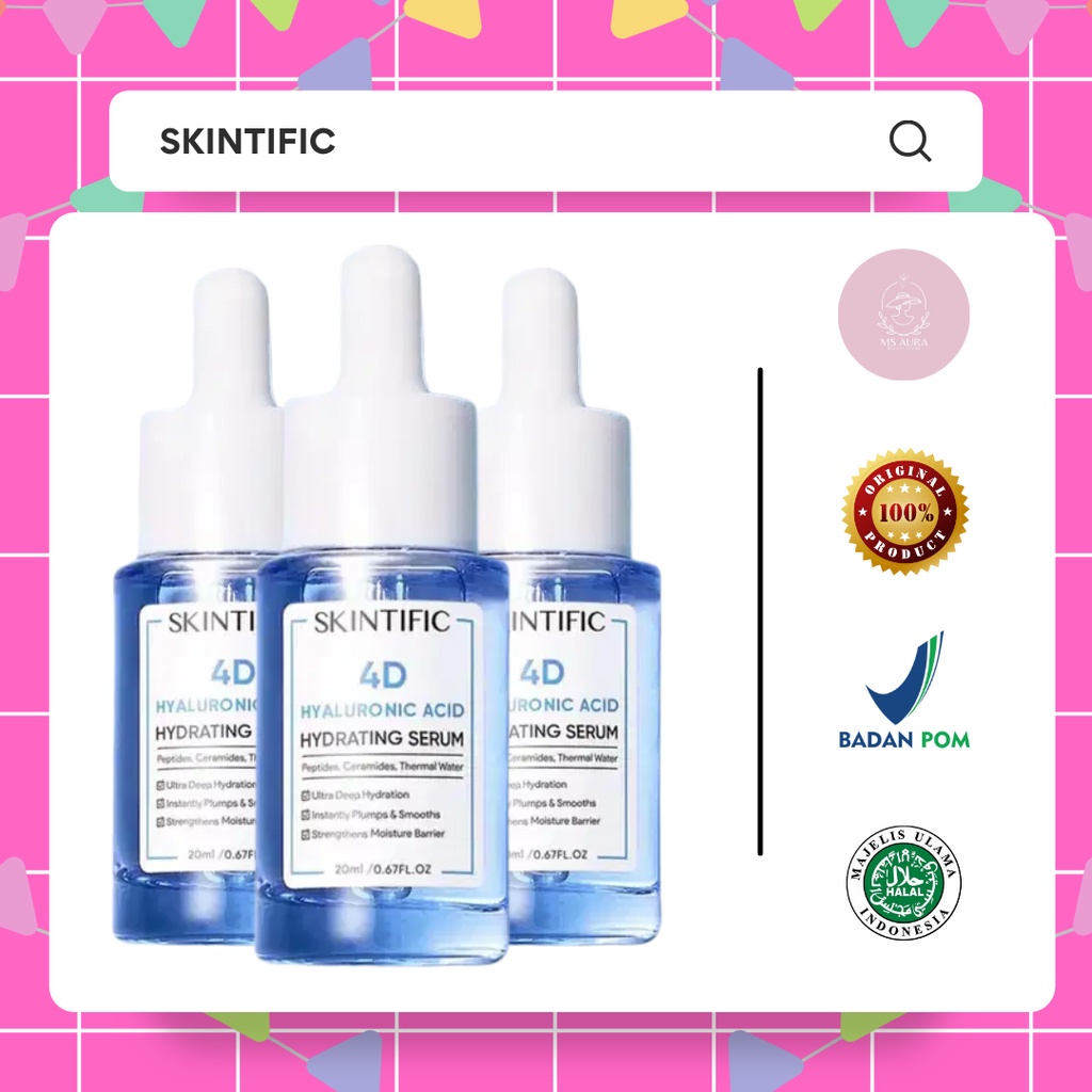 Jual SKINTIFIC 4D Hyaluronic Acid Hydrating Serum 20ml [BPOM] dan