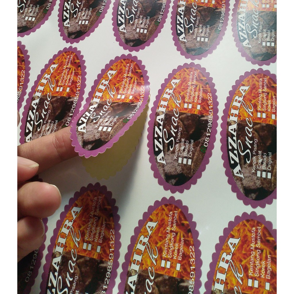 Cetak Stiker Label Kemasan Kromo Cutting Bulat atau Kotak Cocok Unt. Cup Minuman/Makanan-1