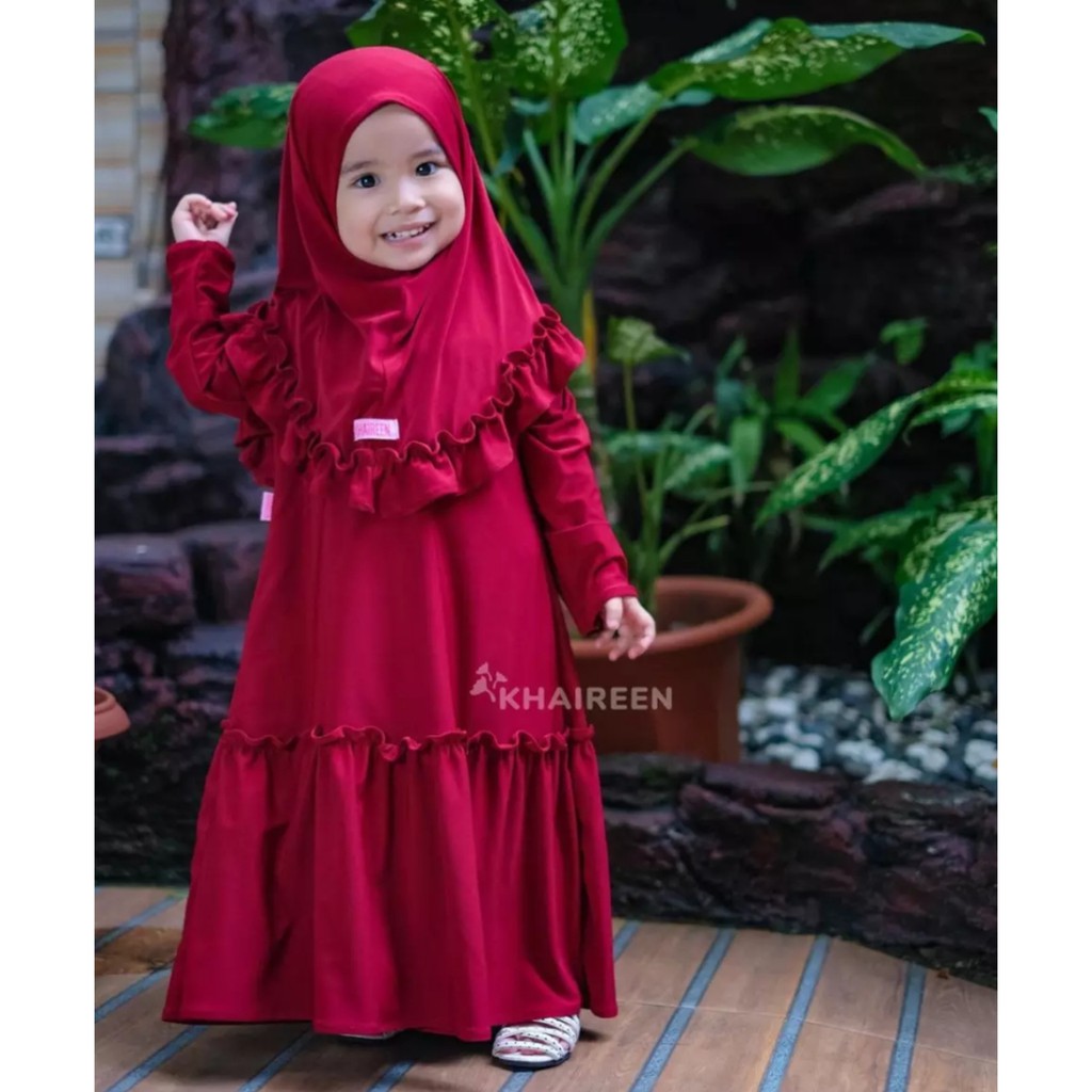 gamis anak / GAMIS REMPEL SATU SET / gamis bayi / baby &amp; kids / hijab / PUSAT JILBAB CICALENGKA