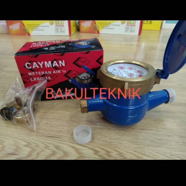 Meteran air kuningan merk cayman