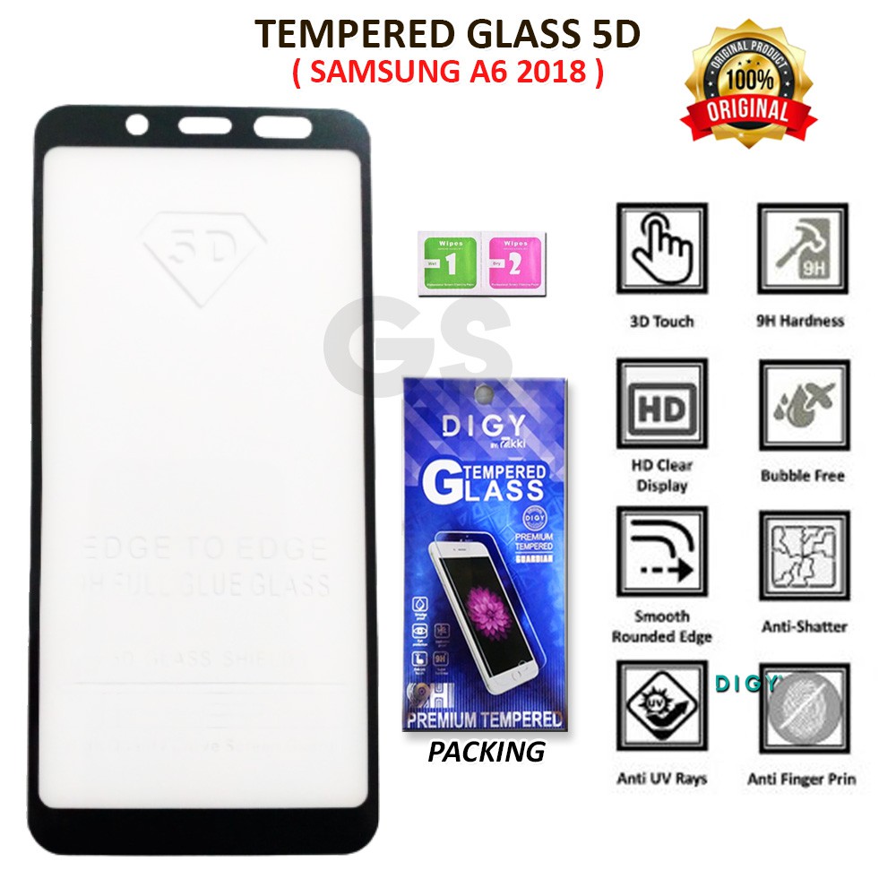 Tempered Glass 5D Rakki Full Layar Samsung A01 A5 2016 A6 2018 A6 PLUS A6S  A8S A10S A11 M11 J2 J2 P