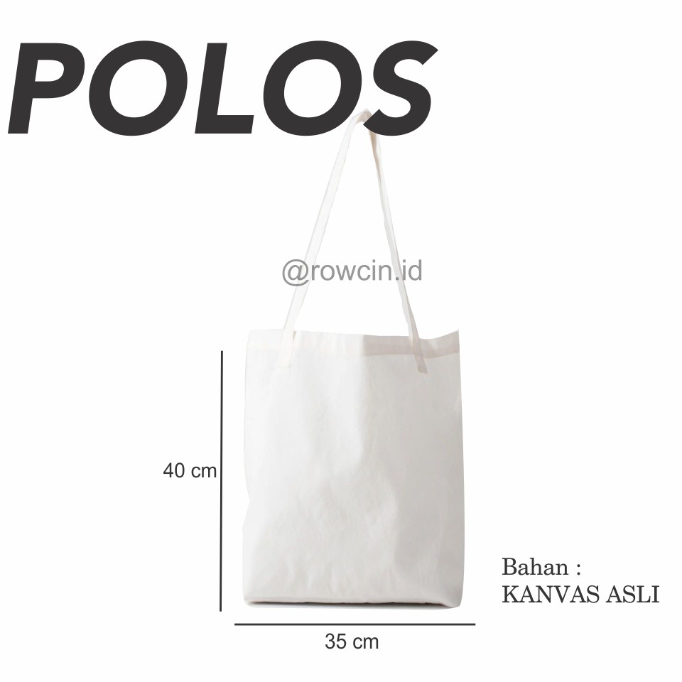 TOTEBAG POLOS BAHAN KANVAS TAS TOTE 40x35 cm