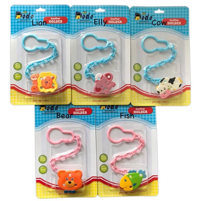 Dodo Soother Holder Pacifier-Tali Rantai Gantungan Jepitan Empeng / Penjepit Dot Bayi | Empeng+Gantungan Tali Dodo/ Chain Pacifier Holder Dodo| Empeng Glow in The Dark Dodo| Soother S051 Glow Dodo| Dot Gepeng| Pipih (empeng bayi)