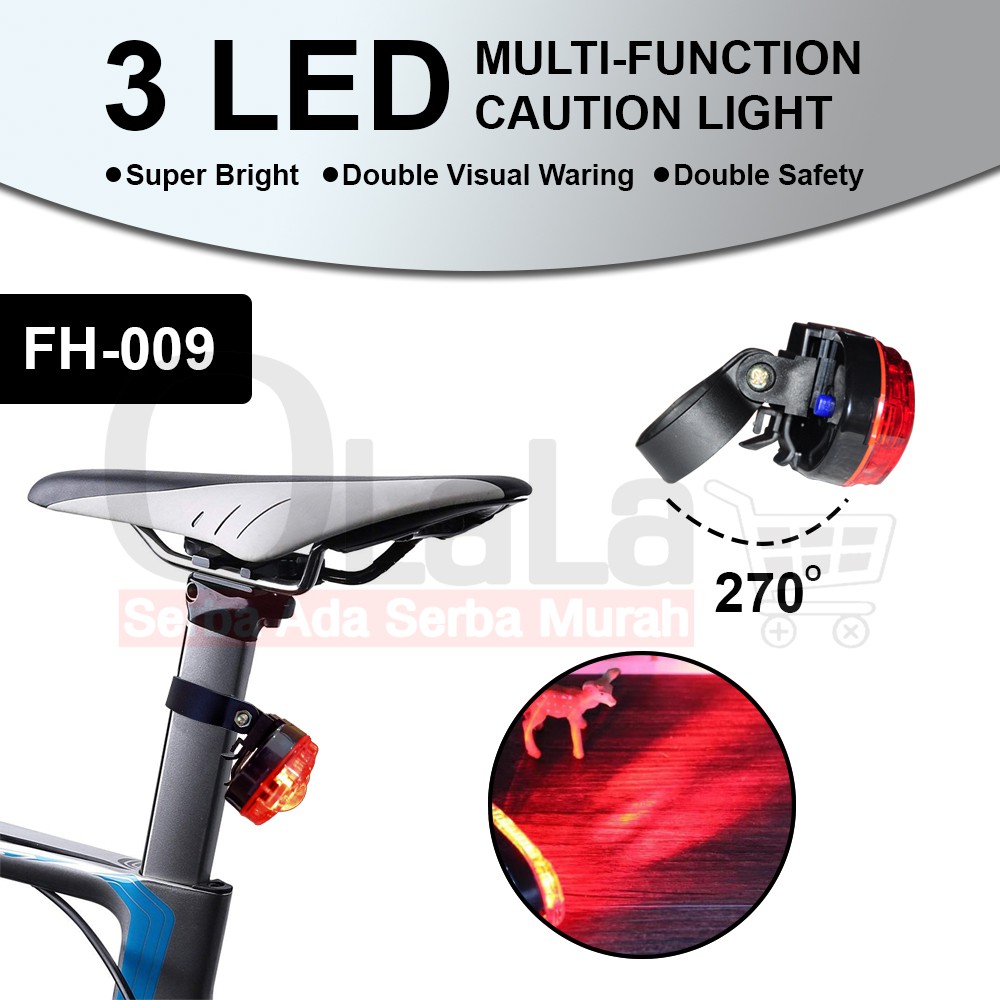 LAMPU SEPEDA BAGIAN BELAKANG PAKAI BATERAI FH-009