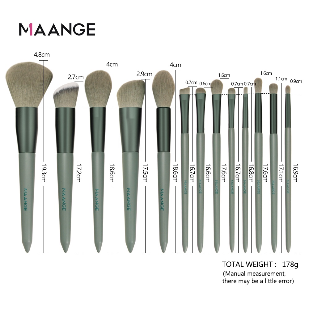 MAANGE 13Pcs Professional Makeup Brush Set Soft Makeup Brushes With Bag Portable Beauty Tools Makeup Accessories