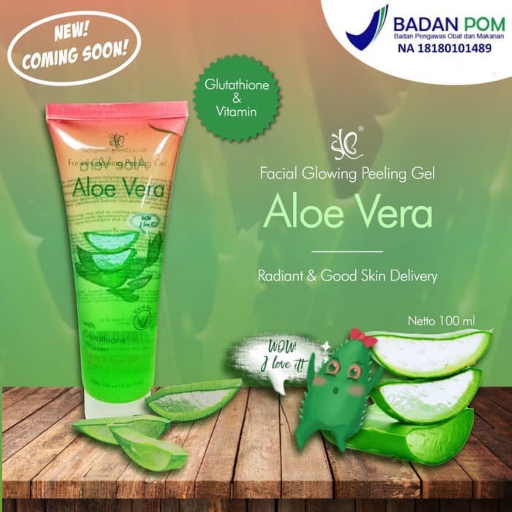 [ORI] FACIAL GLOWING PEELING GEL ALOE VERA BY SYB Tube BPOM Mengangkat Kotoran dan Sel Kulit Mati - BPOM 130ml