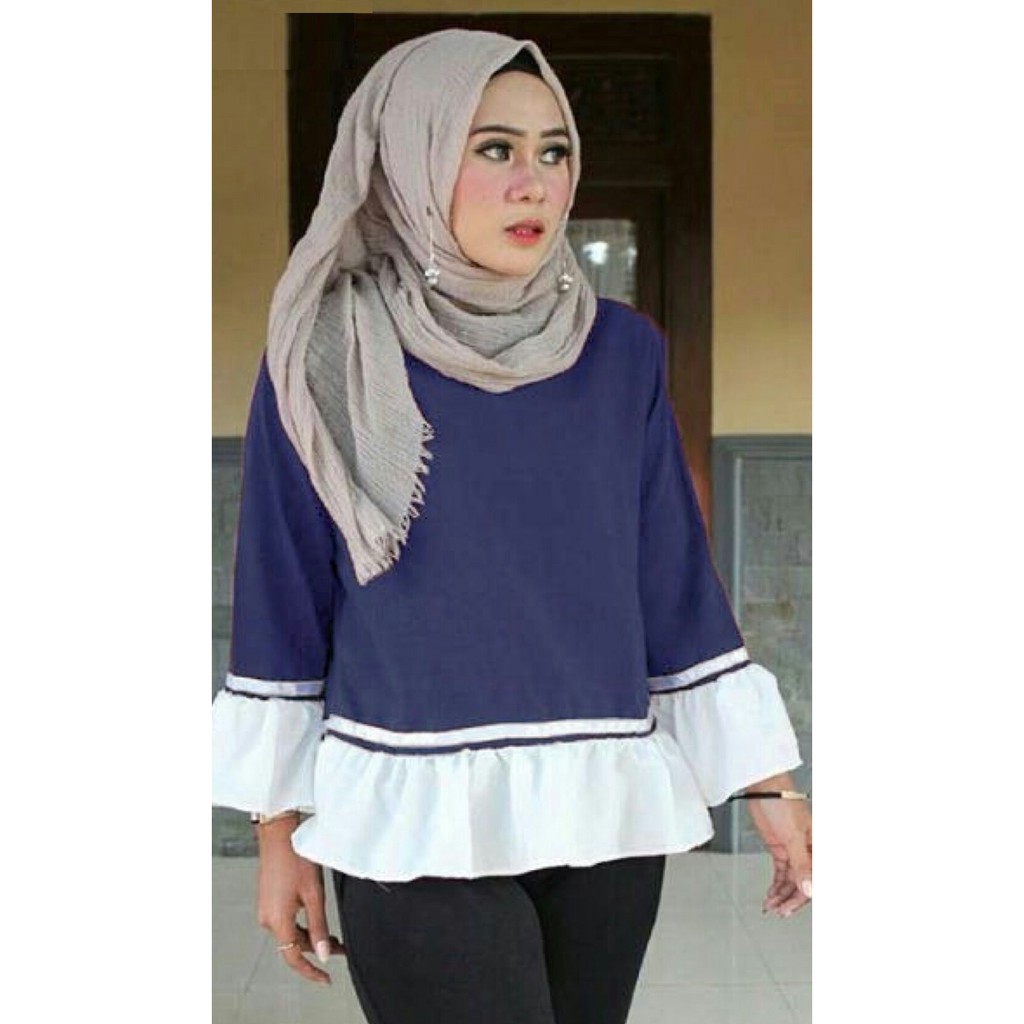 HOPYLOVY - Blouse Atasan Wanita bahan Katun Leza