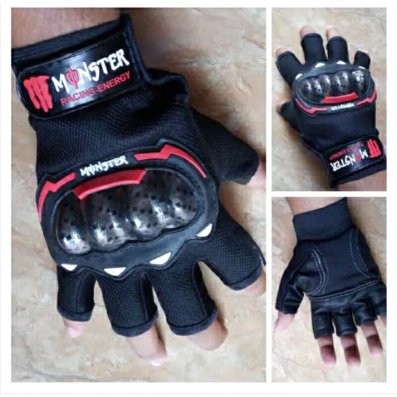 Sarung Tangan Motor Setengah Batok Monster Half Finger Sarung Tangan Biker