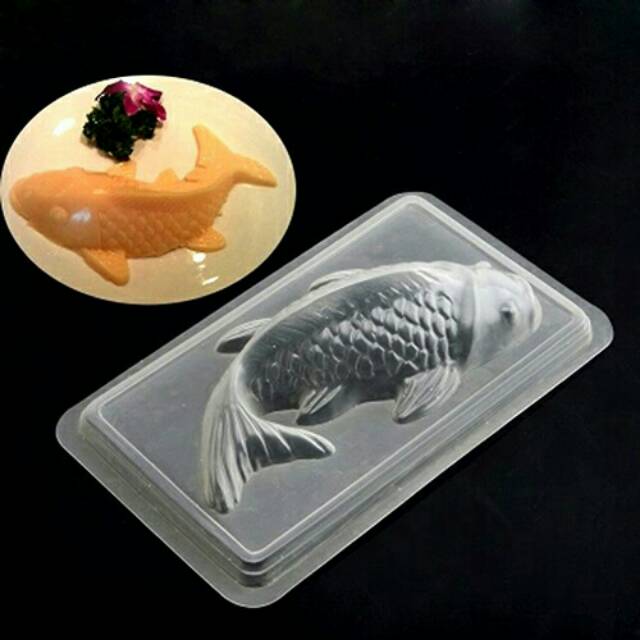  Cetakan puding ikan koi  bahan plastik food grade loyang 