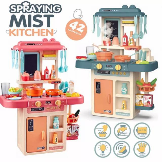 [capt] Mainan Masak Masakan Anak Pretend Play Kitchen Set - Spraying Mist Kitchen
