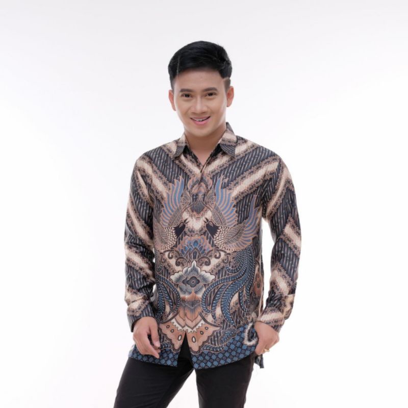 Kemeja Pria Lengan Panjang Batik Semi Sutra