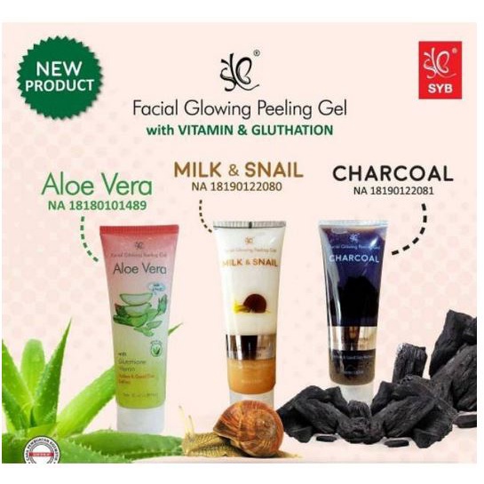 FACIAL GLOWING PEELING GEL ALOE VERA 3 in 1 BY SYB ORIGINAL BPOM