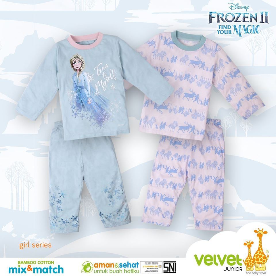 Piyama Anak Laki Laki dan Perempuan  4 Tahun VELVET JUNIOR Sz 4 (4-5 tahun) &amp;  Bamboo kaos frozen 2 II