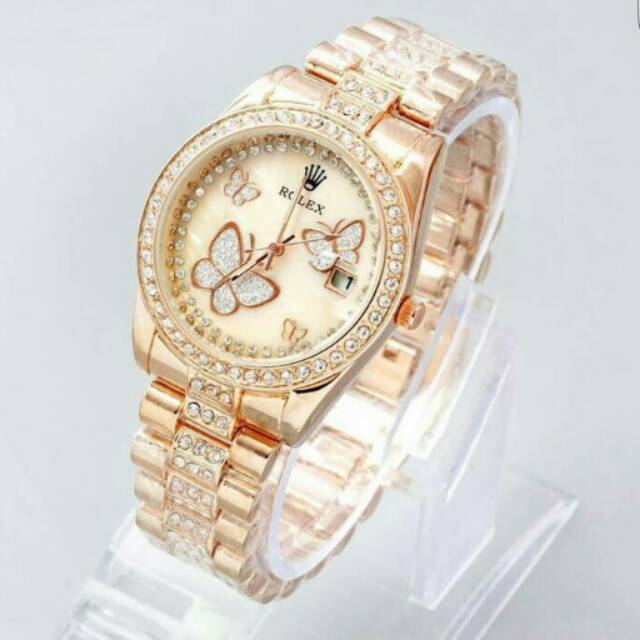 JAM TANGAN ROLEX BUTTERFLY ROSEGOLD KW SUPER