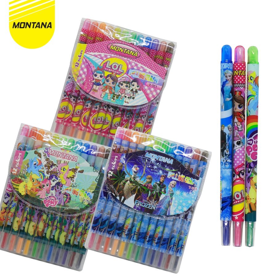 

Twist Crayon / Krayon Putar karakter Montana T-TC1 / 12 Warna / Colors