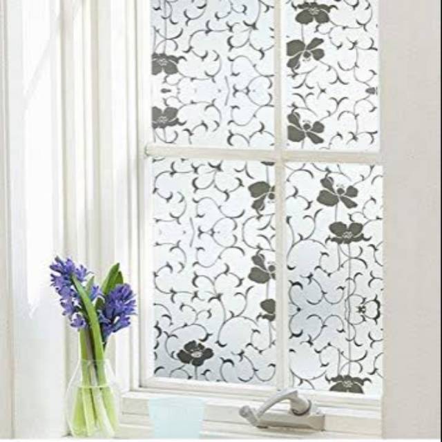 Stiker kaca Sticker kaca motif batik bunga